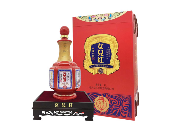 赣州女儿红黄酒回收女儿红百年传奇四海一坛三十年4L礼盒装绍兴花雕酒